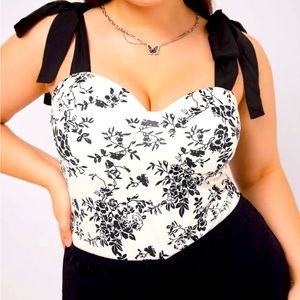 Cider Curve & Plus Floral Body Suit 1x